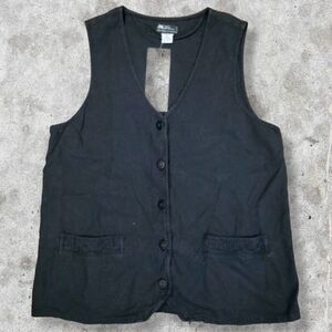 Vintage Magic Mountain Women's Button Up 100% Cotton Vest Y2K